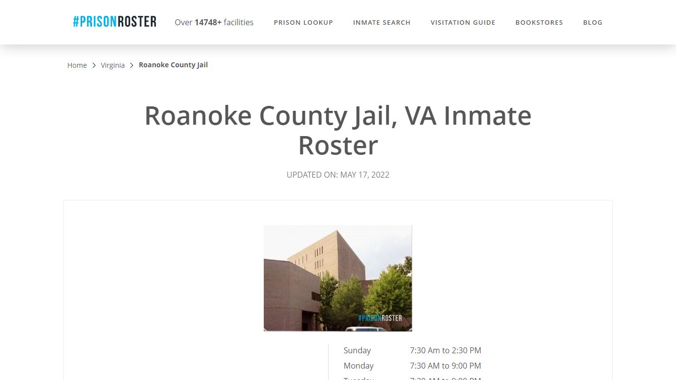 Roanoke County Jail, VA Inmate Roster